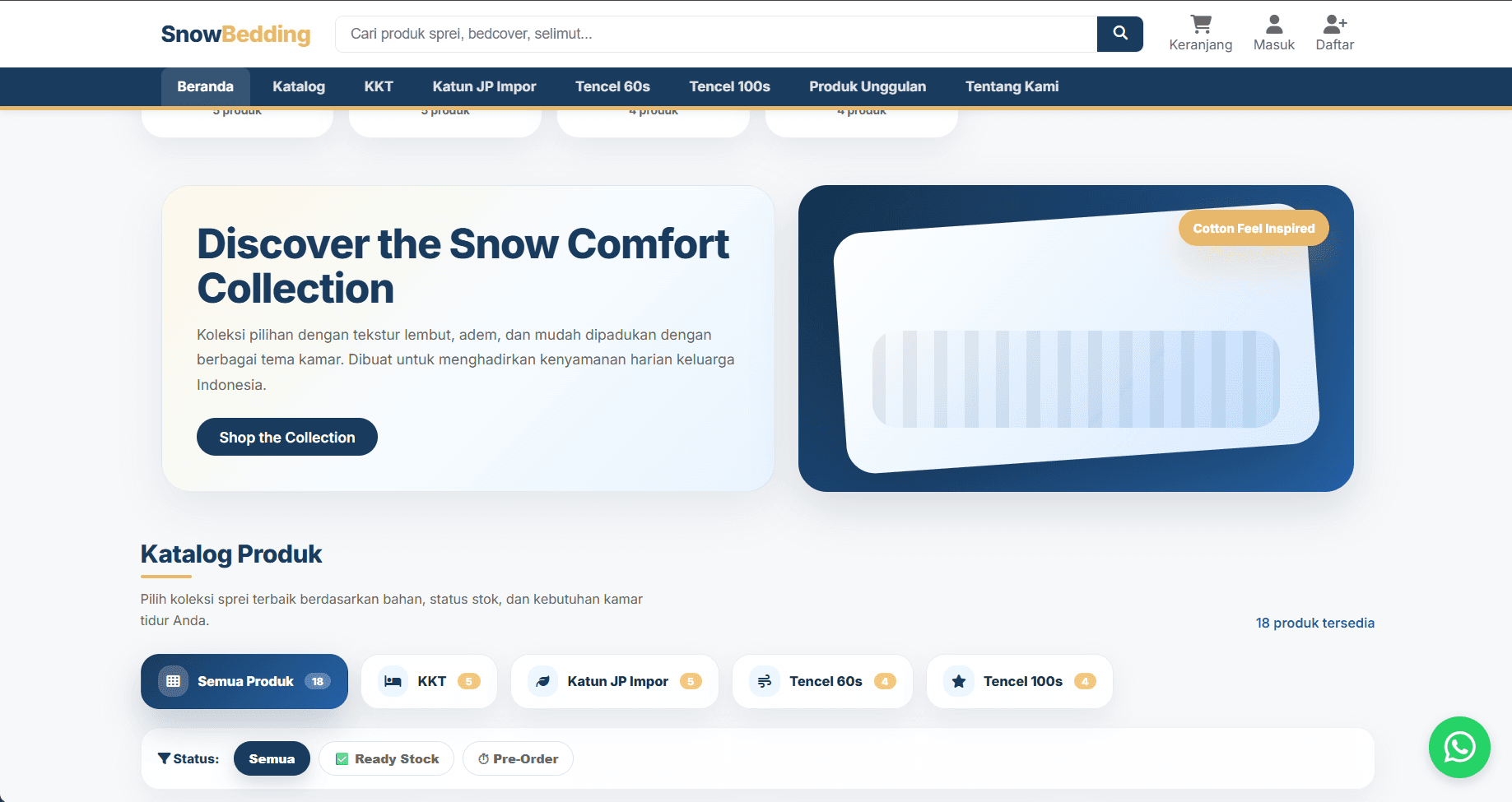 Website E-Commerce Snowbedding